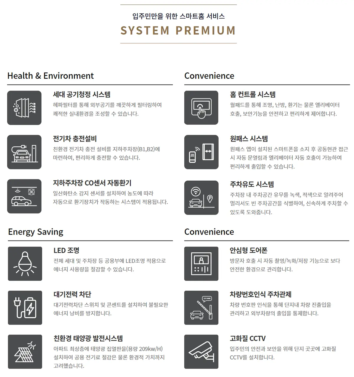 한성 필하우스 아파트의 단지시스템